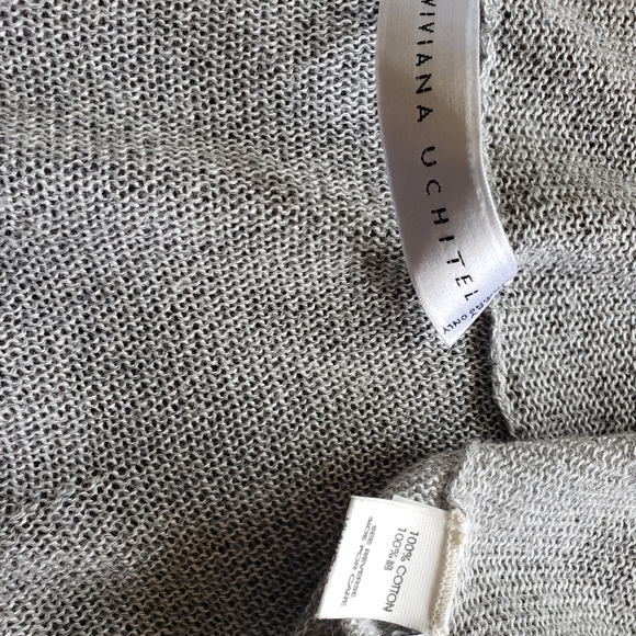 Viviana Uchitel Silk Lapel Cotton Knit Cardigan - Picture 7 of 7